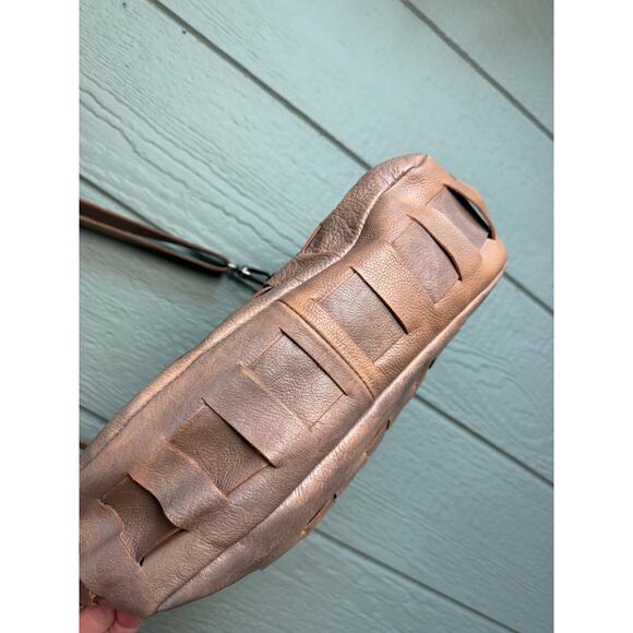 BedStu Orchid Bag, Woven Leather Crossbody / Shoulder Bag – Distressed Bronze - Picture 8 of 9